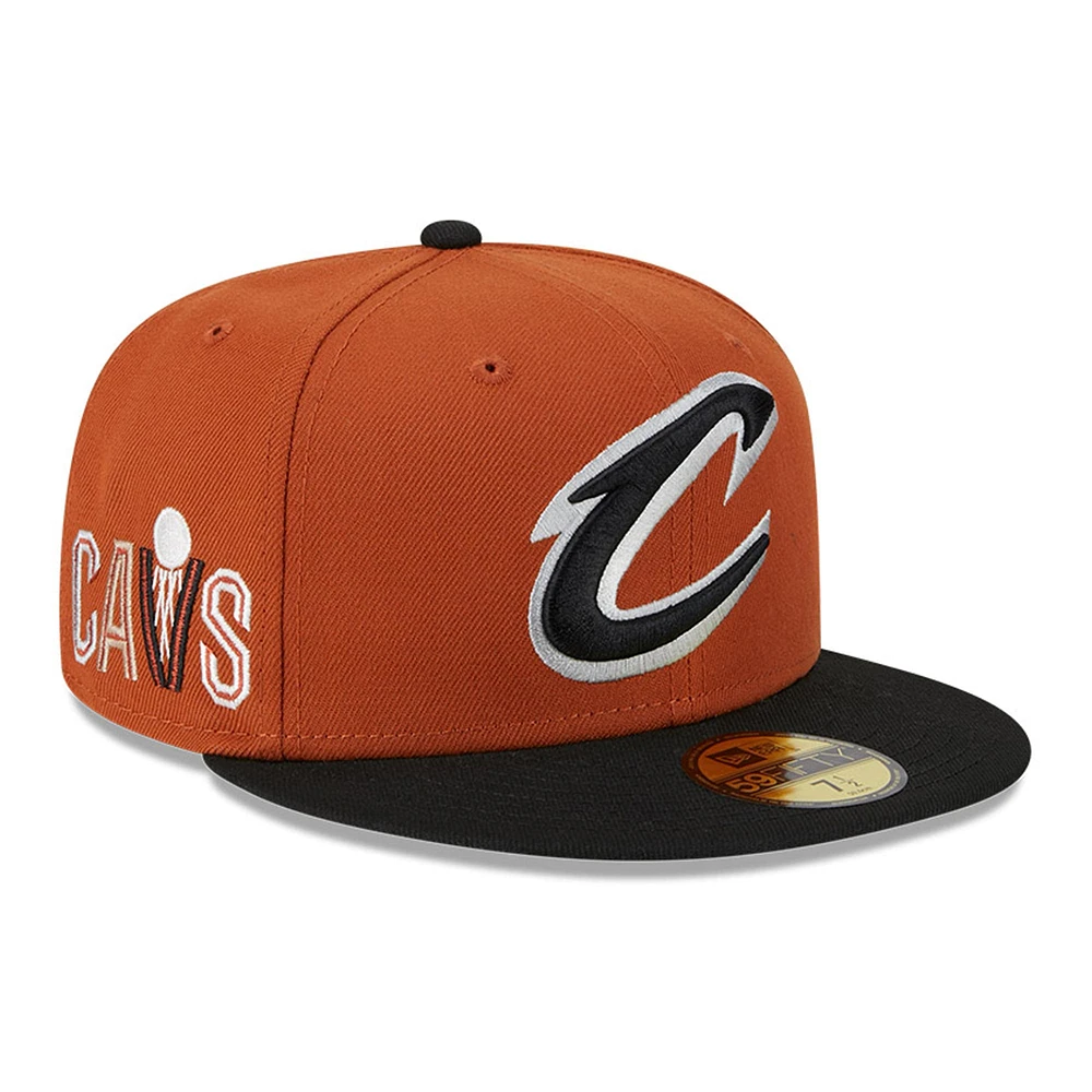 Men's New Era Rust/Black Cleveland Cavaliers Two-Tone 59FIFTY Fitted Hat