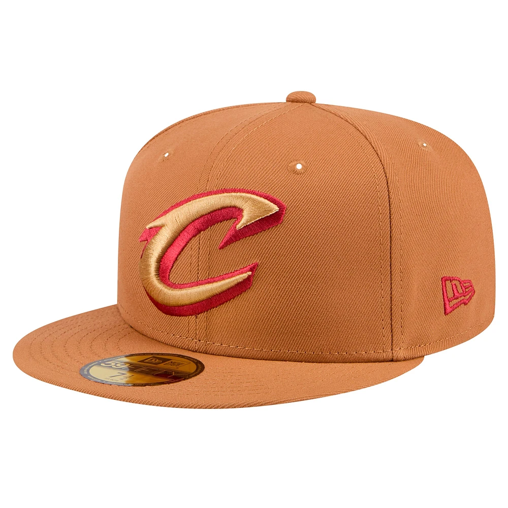 Men's New Era Tan Cleveland Cavaliers Color Pack 59FIFTY Fitted Hat