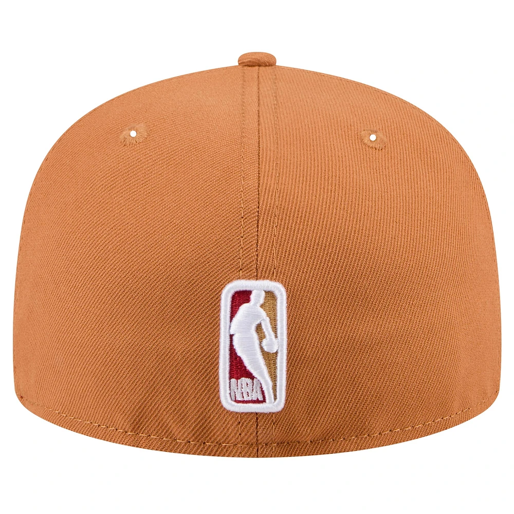 Men's New Era Tan Cleveland Cavaliers Color Pack 59FIFTY Fitted Hat