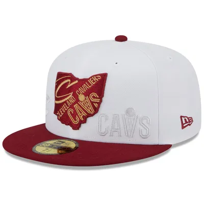 Cleveland Cavaliers New Era State Pride 59FIFTY Fitted Hat - White/Wine