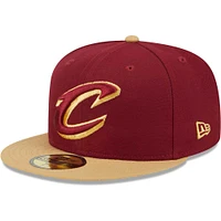 Casquette ajustée 59FIFTY Cleveland Cavaliers Gameday Gold Pop Stars New Era vin/or pour hommes