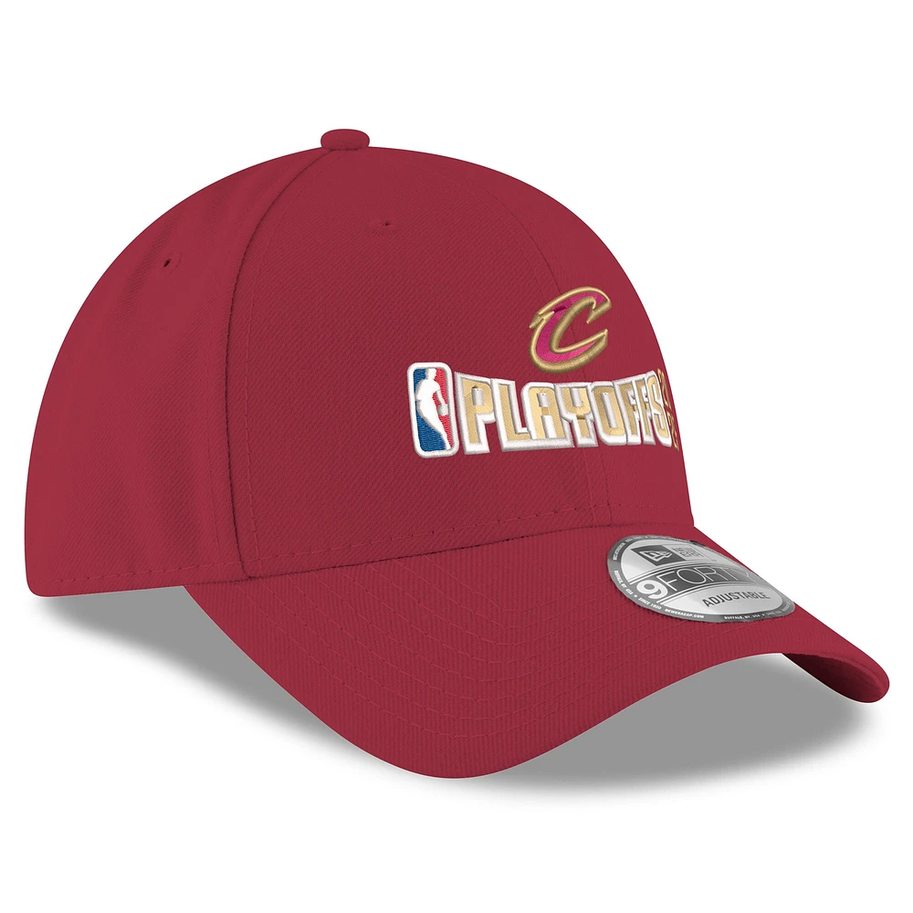 Men's New Era  Wine Cleveland Cavaliers 2025 NBA Playoffs 9FORTY Adjustable Hat