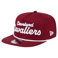 Men's New Era Wine Cleveland Cavaliers Team Text Golfer Snapback Hat