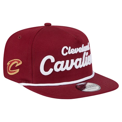 Men's New Era Wine Cleveland Cavaliers Team Text Golfer Snapback Hat