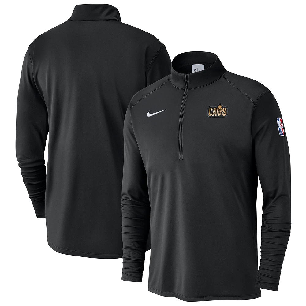 Haut à demi-zip Nike noir Cleveland Cavaliers 2024/25 Courtside Performance pour homme