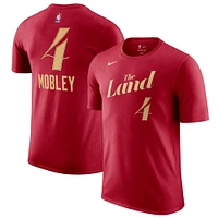 T-shirt Nike Evan Mobley Wine Cleveland Cavaliers 2023/24 City Edition avec nom et numéro pour homme