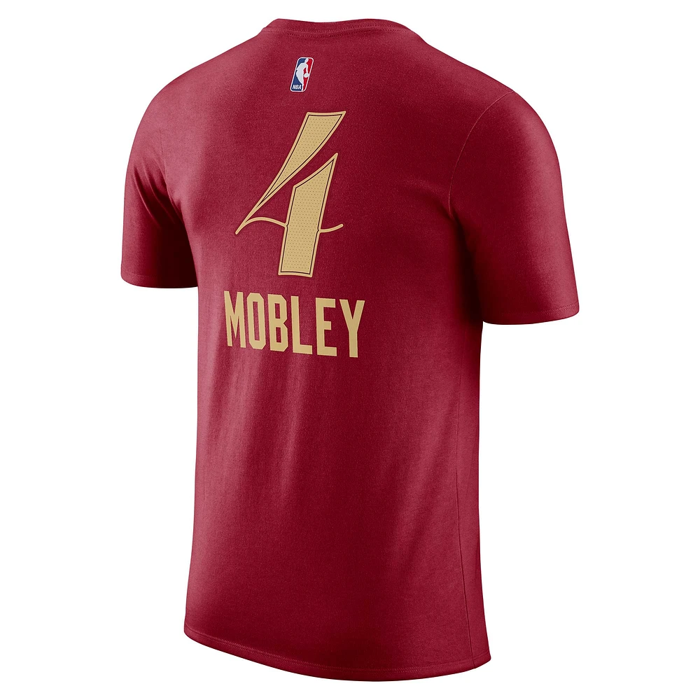 T-shirt Nike Evan Mobley Wine Cleveland Cavaliers 2023/24 City Edition avec nom et numéro pour homme