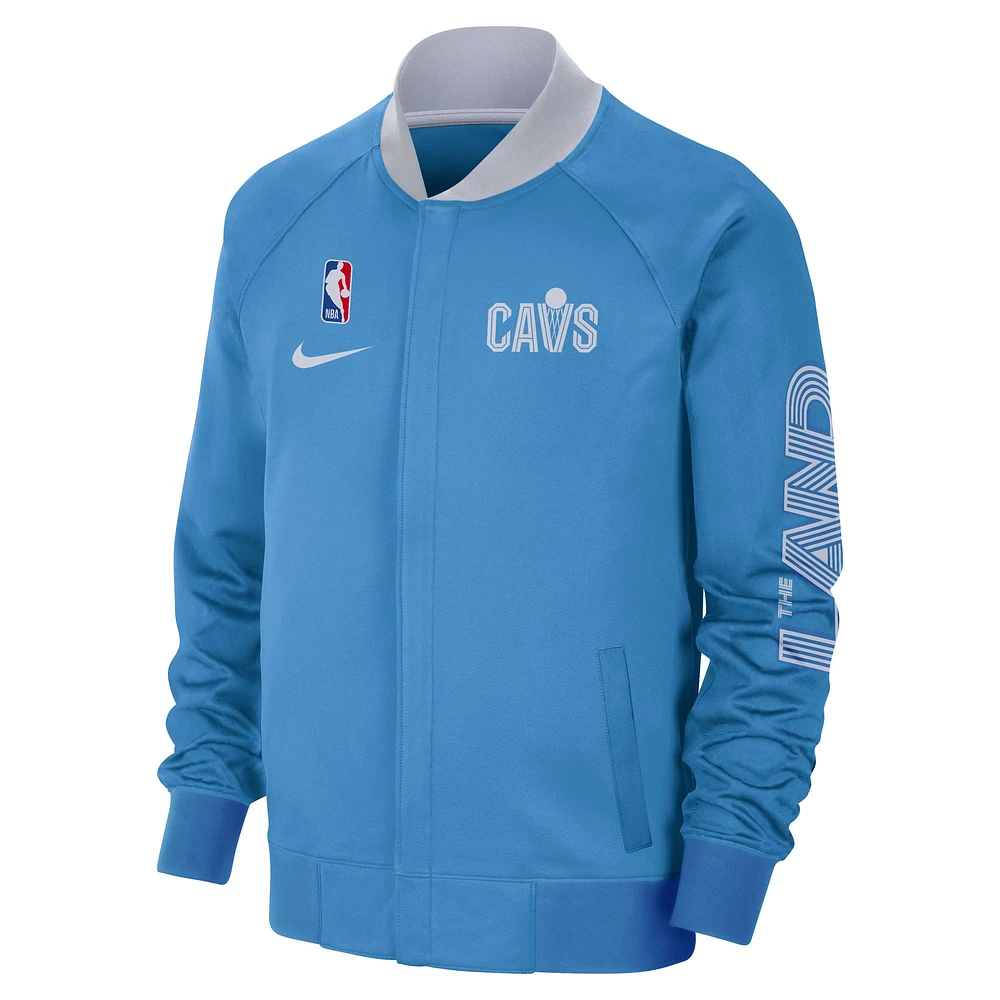 Men's Nike Light Blue Cleveland Cavaliers 2024/25 City Edition Authentic Showtime Performance Full-Zip Jacket