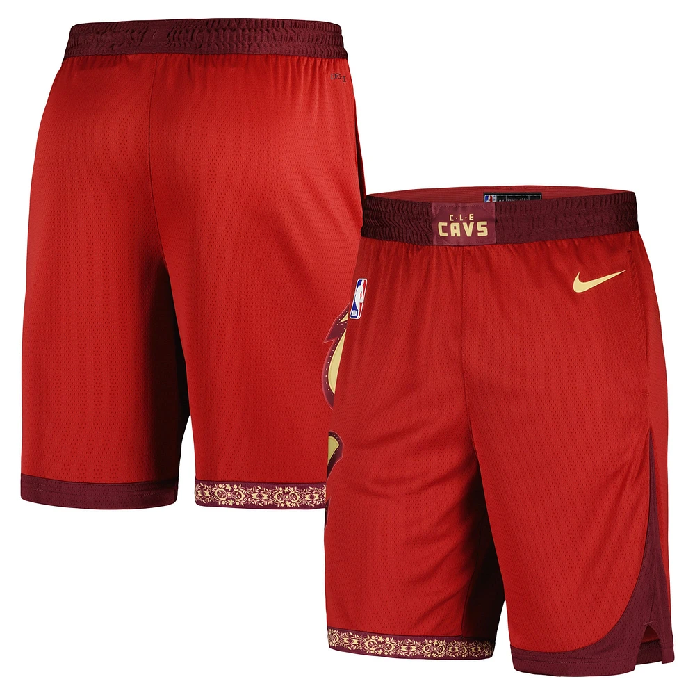 Men's Nike  Wine Cleveland Cavaliers 2023/24 City Edition Swingman Shorts