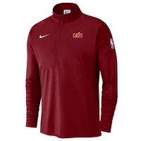 Men's Nike Wine Cleveland Cavaliers 2024/25 Courtside Performance Half-Zip Top