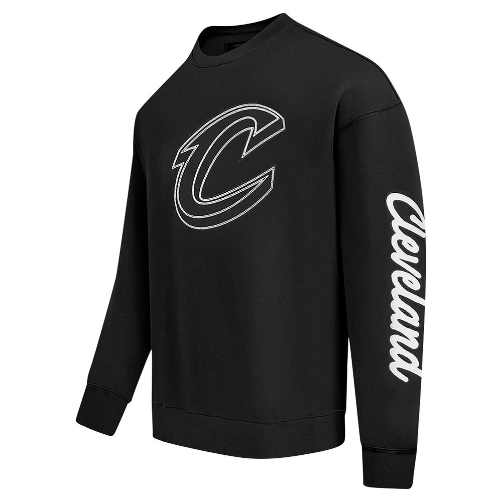 Men's Pro Standard Black Cleveland Cavaliers Paint the City Drop Shoulder Sweatshirt