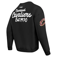 Men's Pro Standard Black Cleveland Cavaliers Paint the City Drop Shoulder Sweatshirt