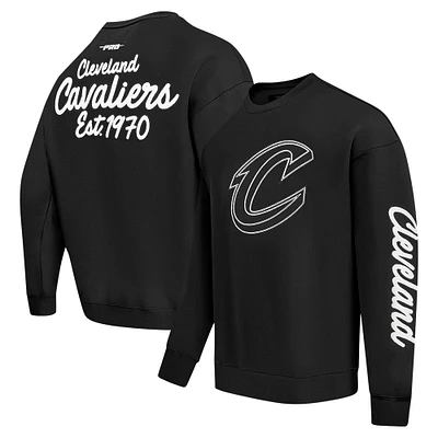 Men's Pro Standard Black Cleveland Cavaliers Paint the City Drop Shoulder Sweatshirt