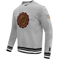 Men's Pro Standard Heather Gray Cleveland Cavaliers Crest Emblem Pullover Sweatshirt