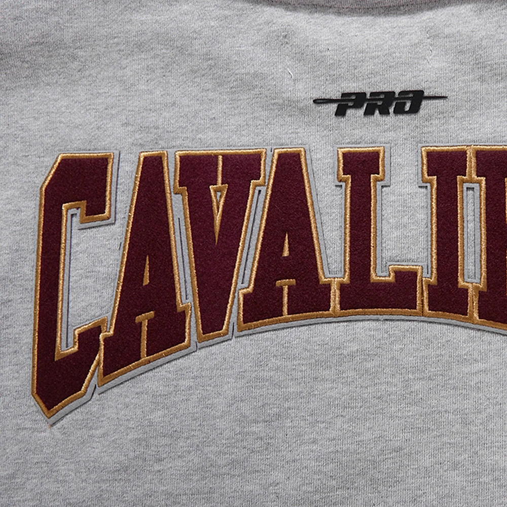 Men's Pro Standard Heather Gray Cleveland Cavaliers Crest Emblem Pullover Sweatshirt