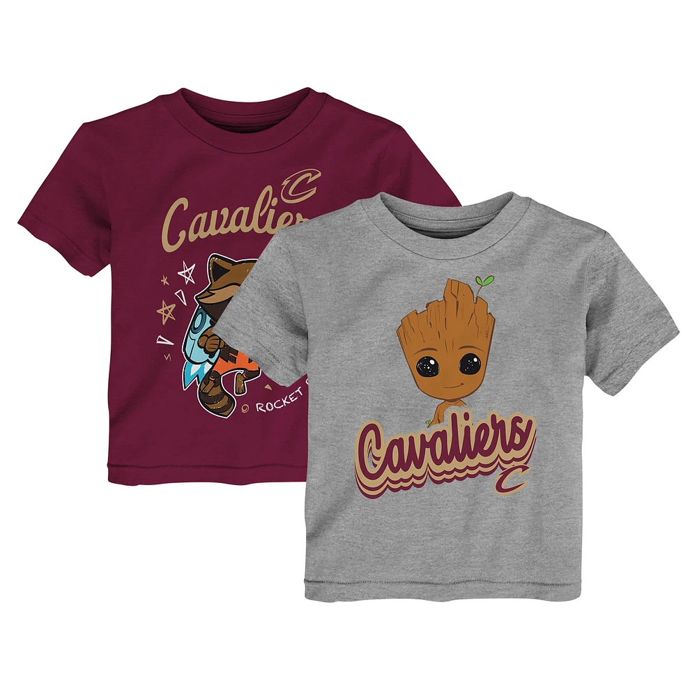 Ensemble t-shirt deux pièces pour tout-petits Cleveland Cavaliers Les Gardiens de la Galaxie Heather Gray