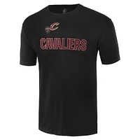 T-shirt unisexe FISLL noir surdimensionné avec logo Cleveland Cavaliers