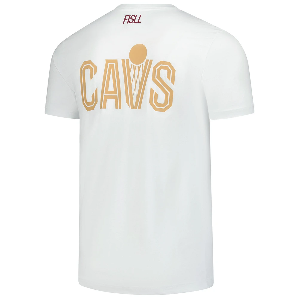 Unisex FISLL  White Cleveland Cavaliers Burst Logo T-Shirt