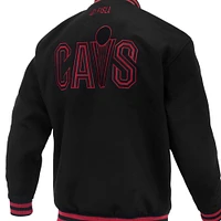 Veste universitaire unisexe FISLL noire à boutons-pression Logoman Shadow Collection des Cleveland Cavaliers