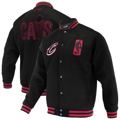 Veste universitaire unisexe FISLL noire à boutons-pression Logoman Shadow Collection des Cleveland Cavaliers