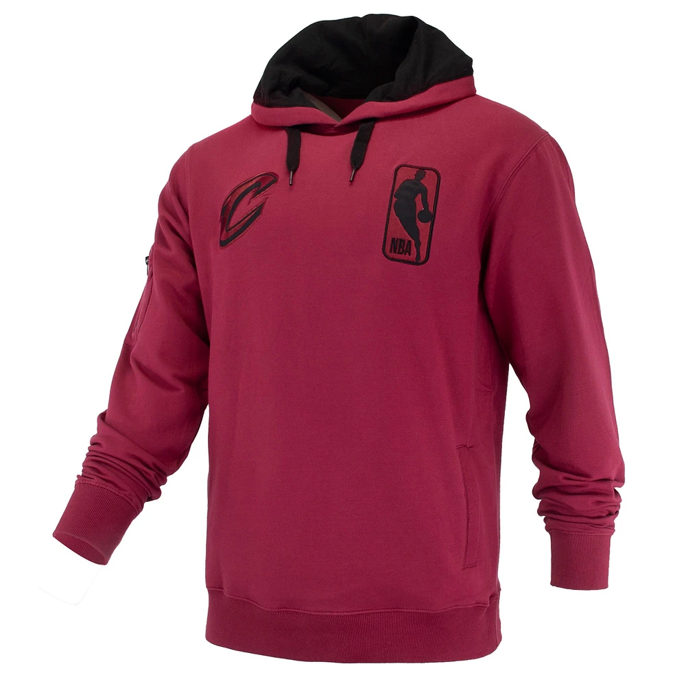 Sweat à capuche unisexe FISLL Wine Cleveland Cavaliers Logoman Shadow Collection