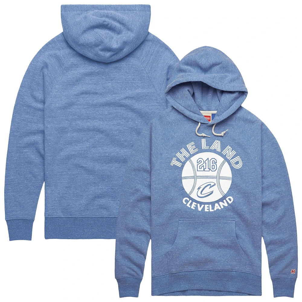 Unisex Homage Light Blue Cleveland Cavaliers Hometown Edition Tri-Blend Raglan Pullover Hoodie
