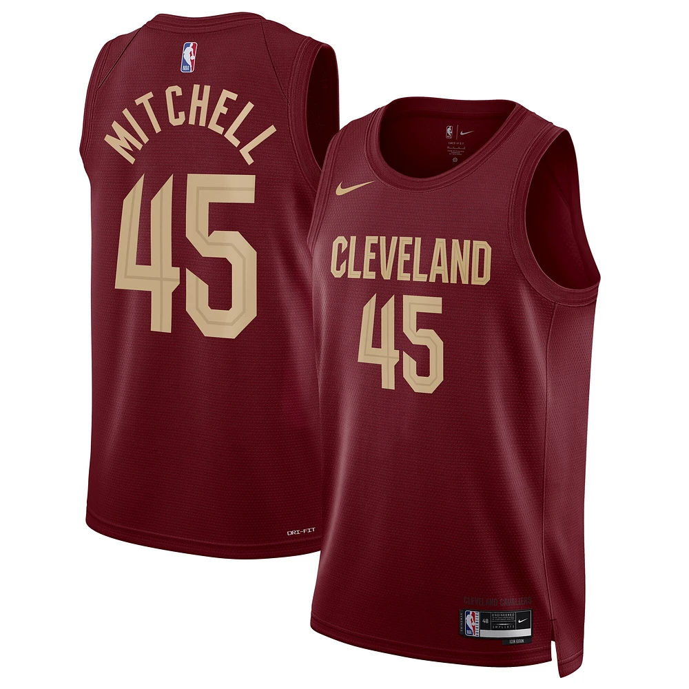 Unisex Nike Donovan Mitchell Wine Cleveland Cavaliers Swingman Jersey - Icon Edition