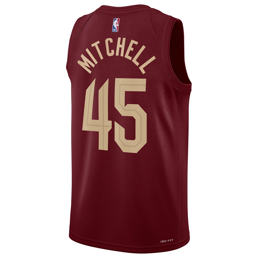 Unisex Nike Donovan Mitchell Wine Cleveland Cavaliers Swingman Jersey - Icon Edition