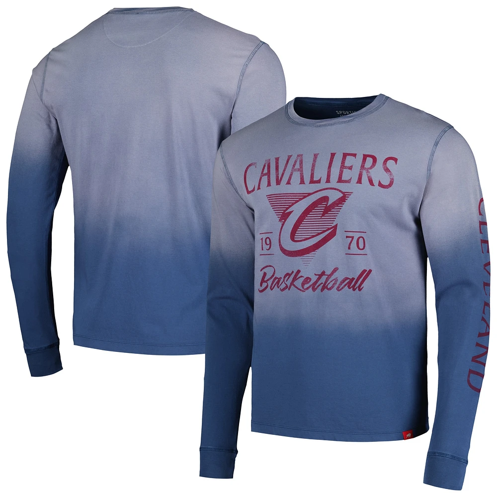 Unisex Sportiqe Navy Cleveland Cavaliers Mohave Sun-Dipped Long Sleeve T-Shirt