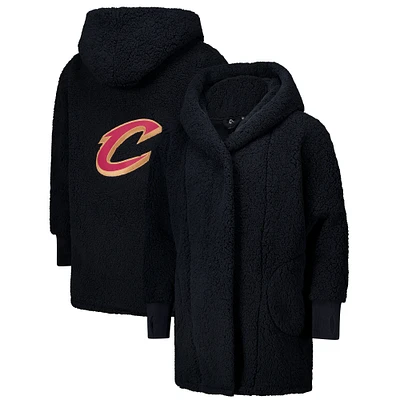 Sweat à capuche ouvert surdimensionné noir Cleveland Cavaliers par Jill Martin, le meilleur transat du monde