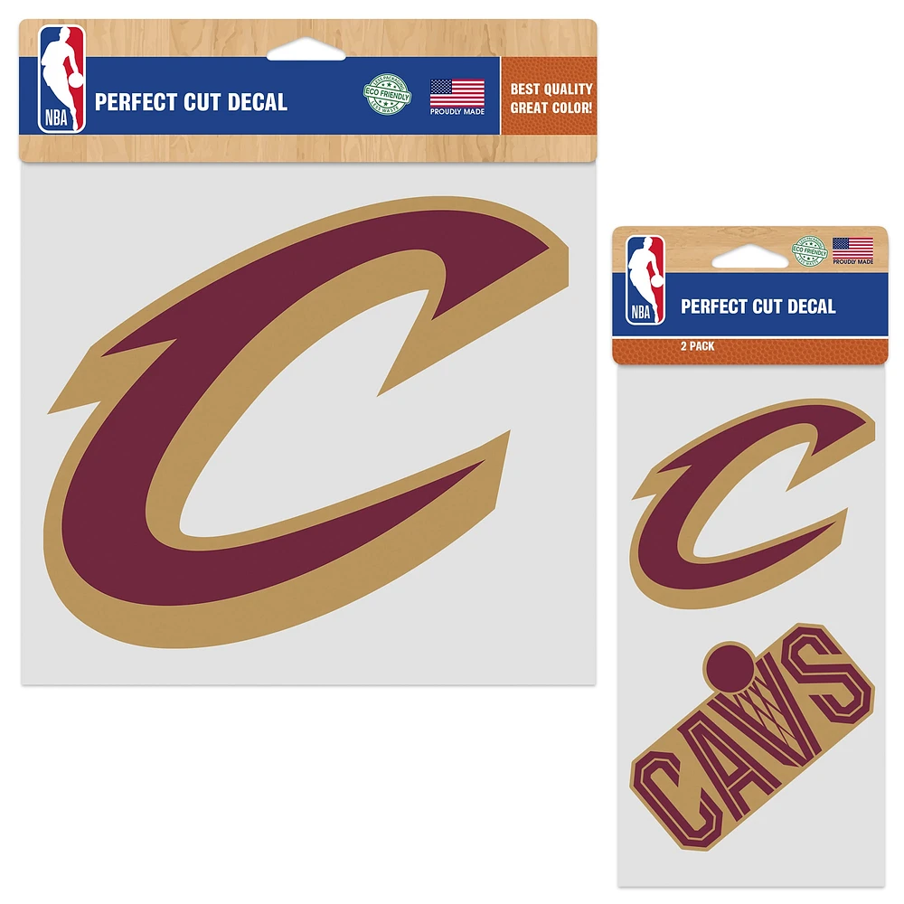 Lot de deux autocollants WinCraft Cleveland Cavaliers Perfect Cut