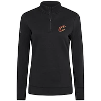 Women's Levelwear  Black Cleveland Cavaliers Cushion Quarter-Zip Pullover