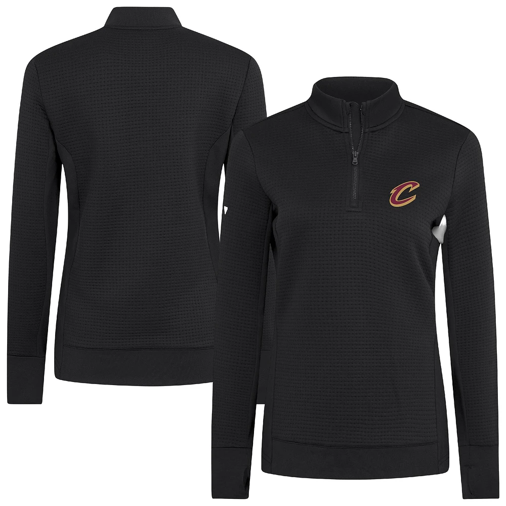 Women's Levelwear Black Cleveland Cavaliers Cushion Quarter-Zip Pullover