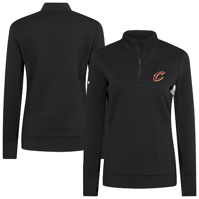 Women's Levelwear  Black Cleveland Cavaliers Cushion Quarter-Zip Pullover