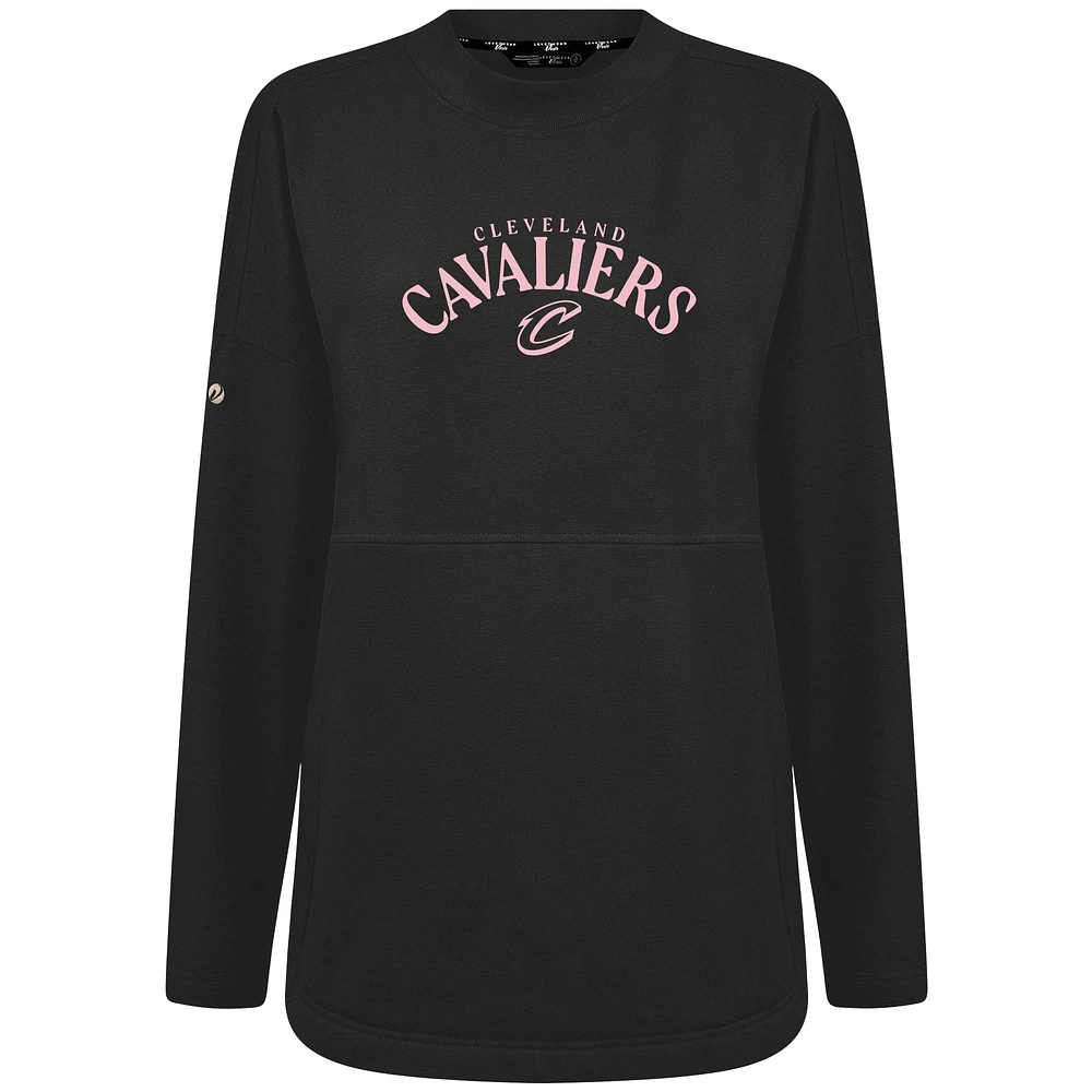 Women's Levelwear  Black Cleveland Cavaliers Mother's Day Beaudry Arched Pullover Sweatshirt