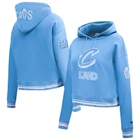 Sweat à capuche court en chenille bleu clair Pro Standard Cleveland Cavaliers 2024/25 City Edition pour femme