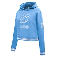 Women's Pro Standard  Light Blue Cleveland Cavaliers 2024/25 City Edition Chenille Applique Cropped Pullover Hoodie