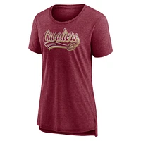 Women's Fanatics Wine Cleveland Cavaliers League Leader Tri-Blend T-Shirt