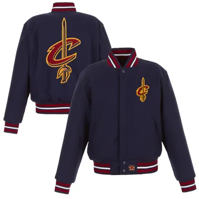 Cleveland Cavaliers JH Design Women's Embroidered Logo Wool Jacket - Navy