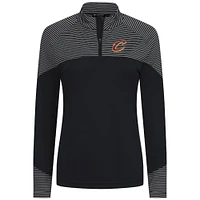 Haut à glissière quart de tour noir rayures classiques des Cleveland Cavaliers pour femme Levelwear