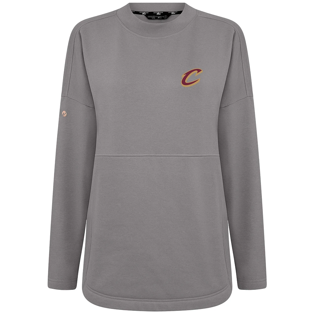 Women's Levelwear Gray Cleveland Cavaliers Beaudry Pullover Sweatshirt