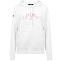Women's Levelwear  White Cleveland Cavaliers Mother's Day Adorn Arched Pullover Hoodie