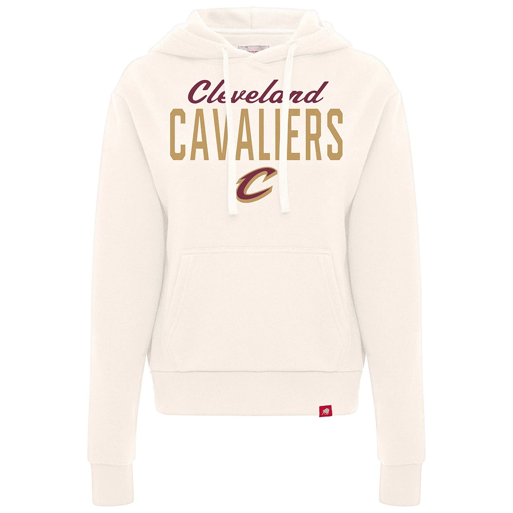 Women's Sportiqe  Cream Cleveland Cavaliers Ava Boxy Tri-Blend Pullover Hoodie