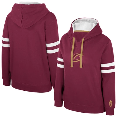 Women's Stadium Essentials Wine Cleveland Cavaliers Road Game Pullover Hoodie