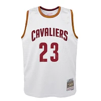 Youth Mitchell & Ness LeBron James White Cleveland Cavaliers 2015-16 Hardwood Classics Swingman Throwback Home Jersey
