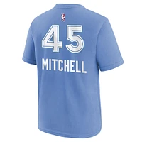 Youth Nike Donovan Mitchell Light Blue Cleveland Cavaliers 2024/25 City Edition Name & Number T-Shirt