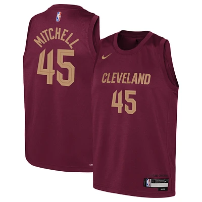 Maillot Nike Donovan Mitchell Wine Cleveland Cavaliers Swingman pour jeune - Édition Icon