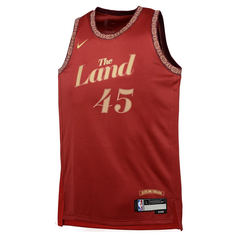 Maillot Nike Donovan Mitchell Wine Cleveland Cavaliers Swingman Replica pour jeune - Édition Ville