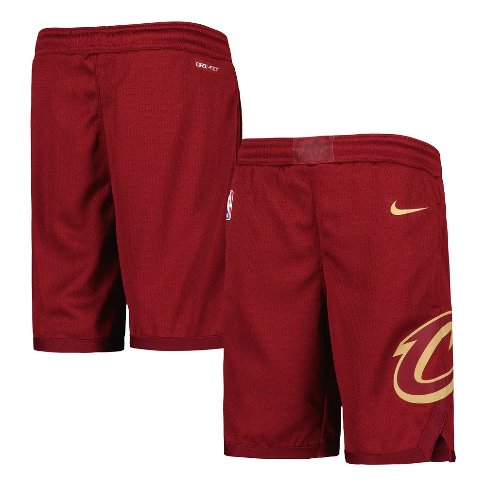 Youth Nike Wine Cleveland Cavaliers 2020/21 Swingman Performance Shorts - Icon Edition