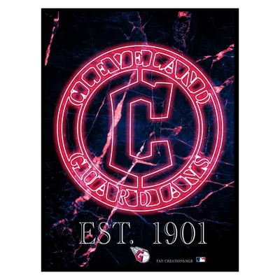 Cleveland Guardians 12'' x 16'' Framed Circle Logo Print - Black